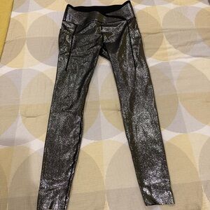 Fanka Faux Leather Glitter Black leggings